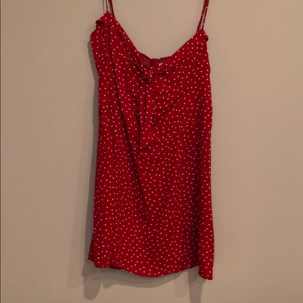 Reformation red polka dot dress